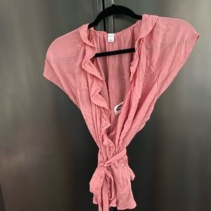 Pink Old Navy wrap style blouse top
